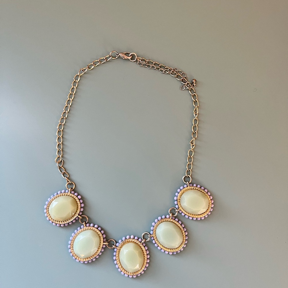 Francescas Statement Necklace- turquoise Stones with gold & lavender accents - Picture 11 of 14